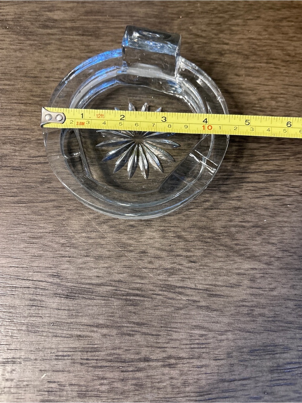 Vintage Glass Cigar Rest/Ashtray with Starburst Pattern 1960s - Picture 6 of 8